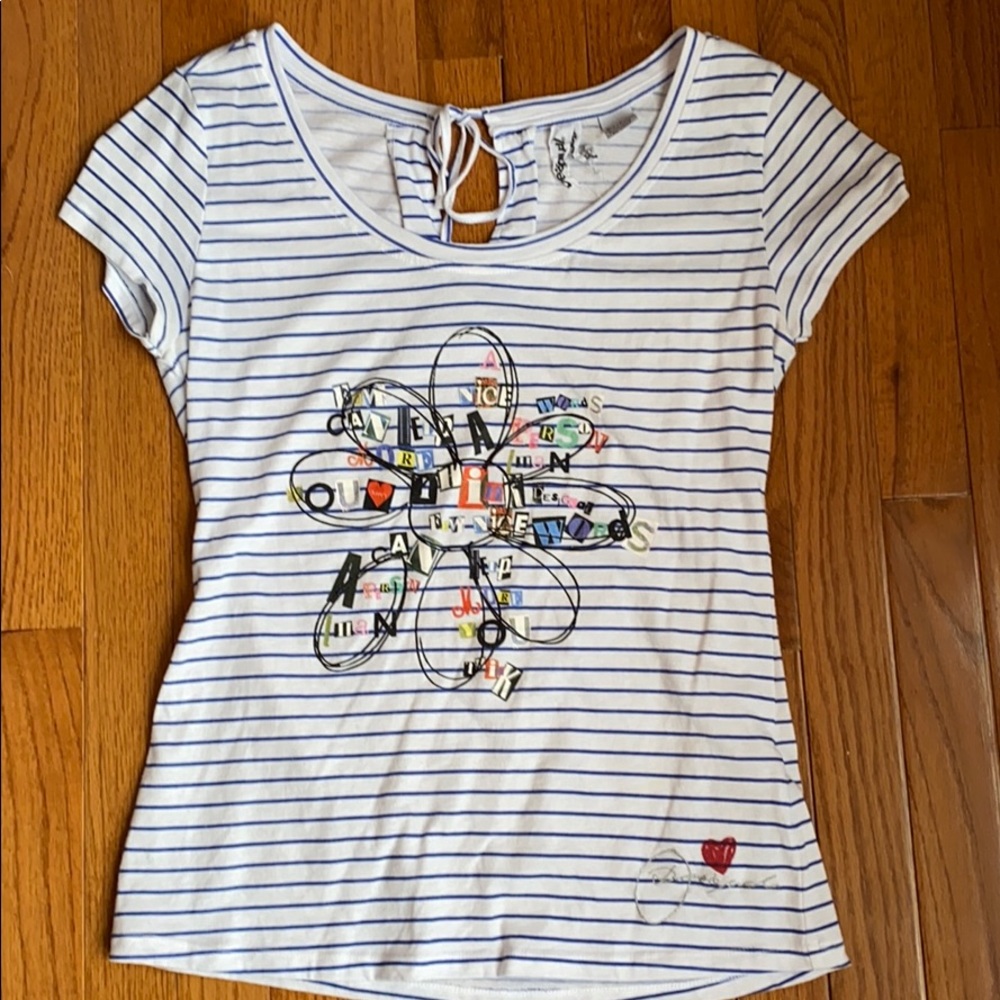 Blue and white striped t-shirt from desigual